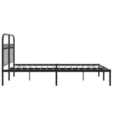 Cadre de lit métal sans matelas avec tête de lit noir 135x190cm