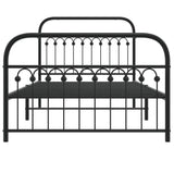 Cadre de lit métal sans matelas avec pied de lit noir 107x203cm