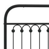 Cadre de lit métal sans matelas avec pied de lit noir 107x203cm