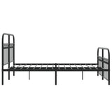 Cadre de lit métal sans matelas avec pied de lit noir 137x190cm