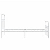 Cadre de lit métal sans matelas avec pied de lit blanc 90x190cm