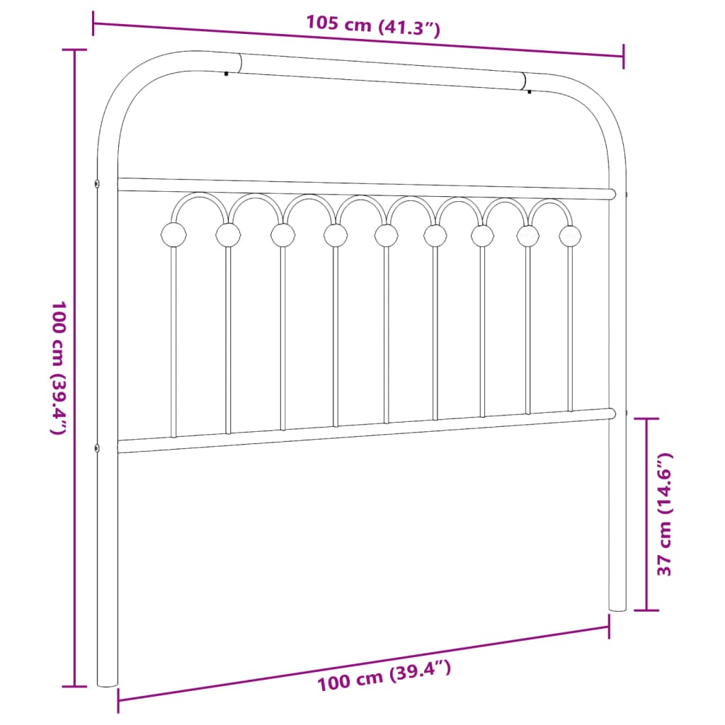 Tête de lit métal blanc 100 cm