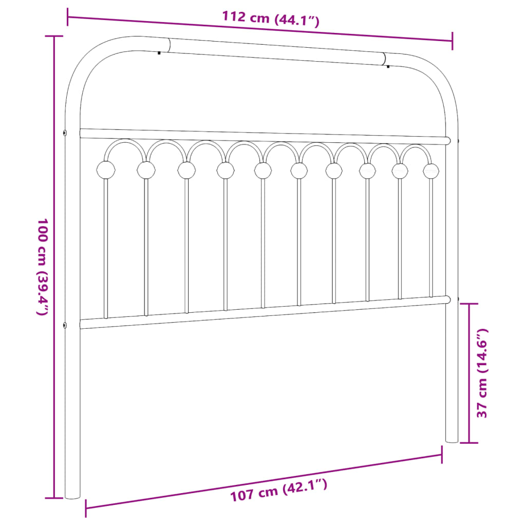 Tête de lit métal blanc 100 cm