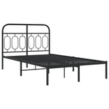 Cadre de lit métal sans matelas avec tête de lit noir 120x190cm