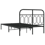 Cadre de lit métal sans matelas avec tête de lit noir 120x190cm