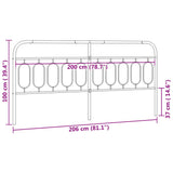 Tête de lit métal noir 200 cm