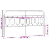 Tête de lit métal blanc 193 cm