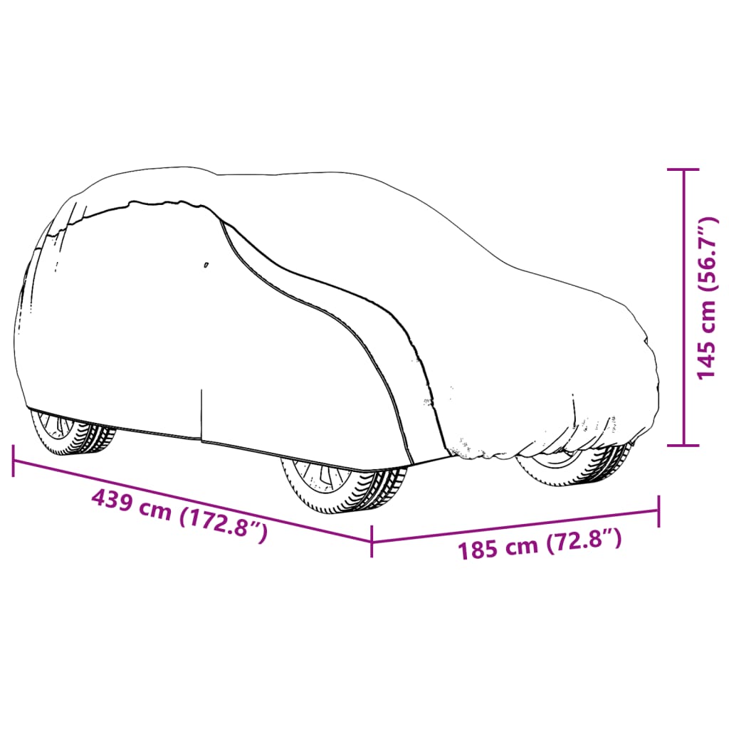 SUV-Autoabdeckung mit durchgehenden Schnallenriemen, Silber M