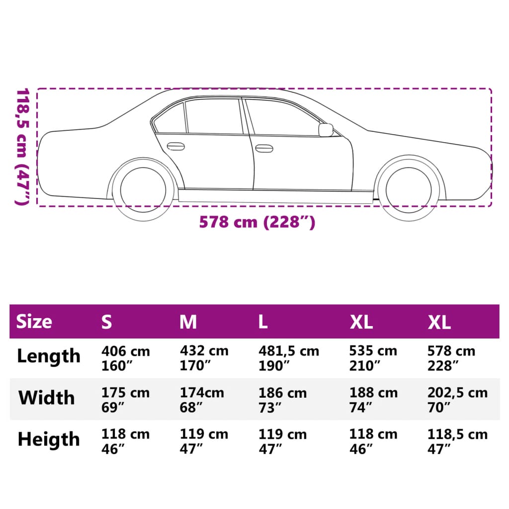 Housse de voiture berline protection contre grêle complète XXL