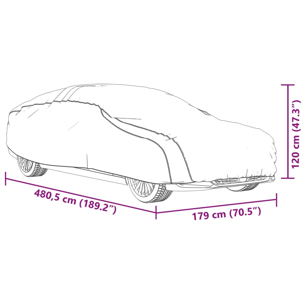 Housse de voiture berline avec sangles à boucle complète L PEVA