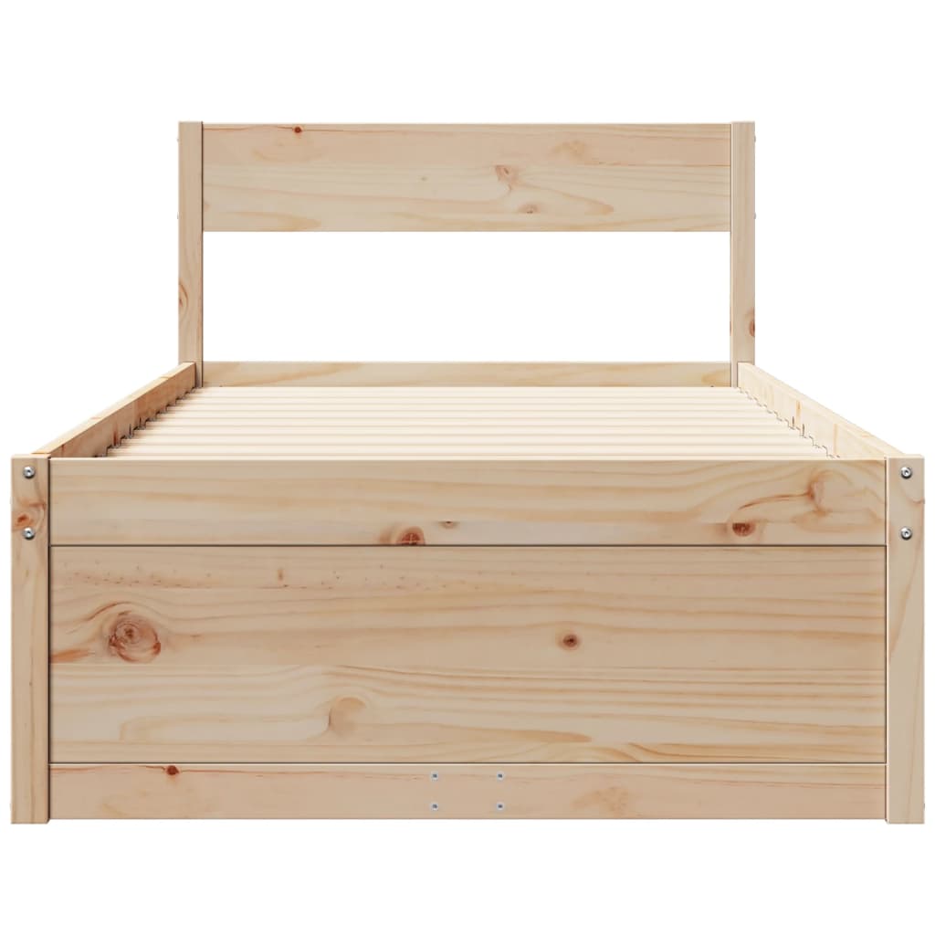 Cadre de lit sans matelas 100x200 cm bois massif de pin