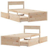 Cadre de lit sans matelas 100x200 cm bois massif de pin