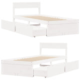 Cadre de lit sans matelas blanc 100x200 cm bois de pin massif