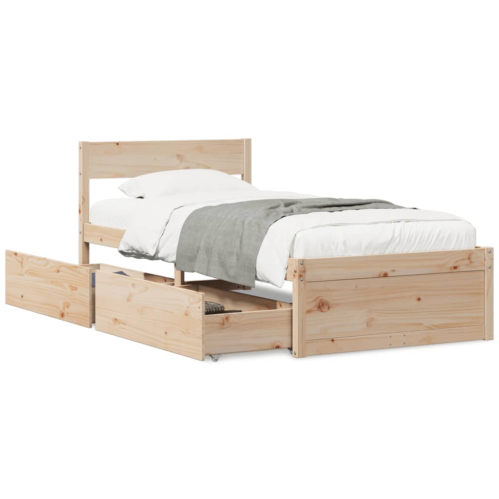 Cadre de lit sans matelas 90x200 cm bois de pin massif