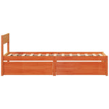 Cadre de lit sans matelas cire marron 90x200 cm bois pin massif