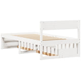 Cadre de lit sans matelas blanc 90x190 cm bois de pin massif