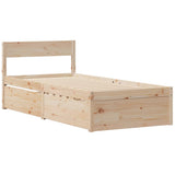 Cadre de lit sans matelas 75x190 cm bois de pin massif