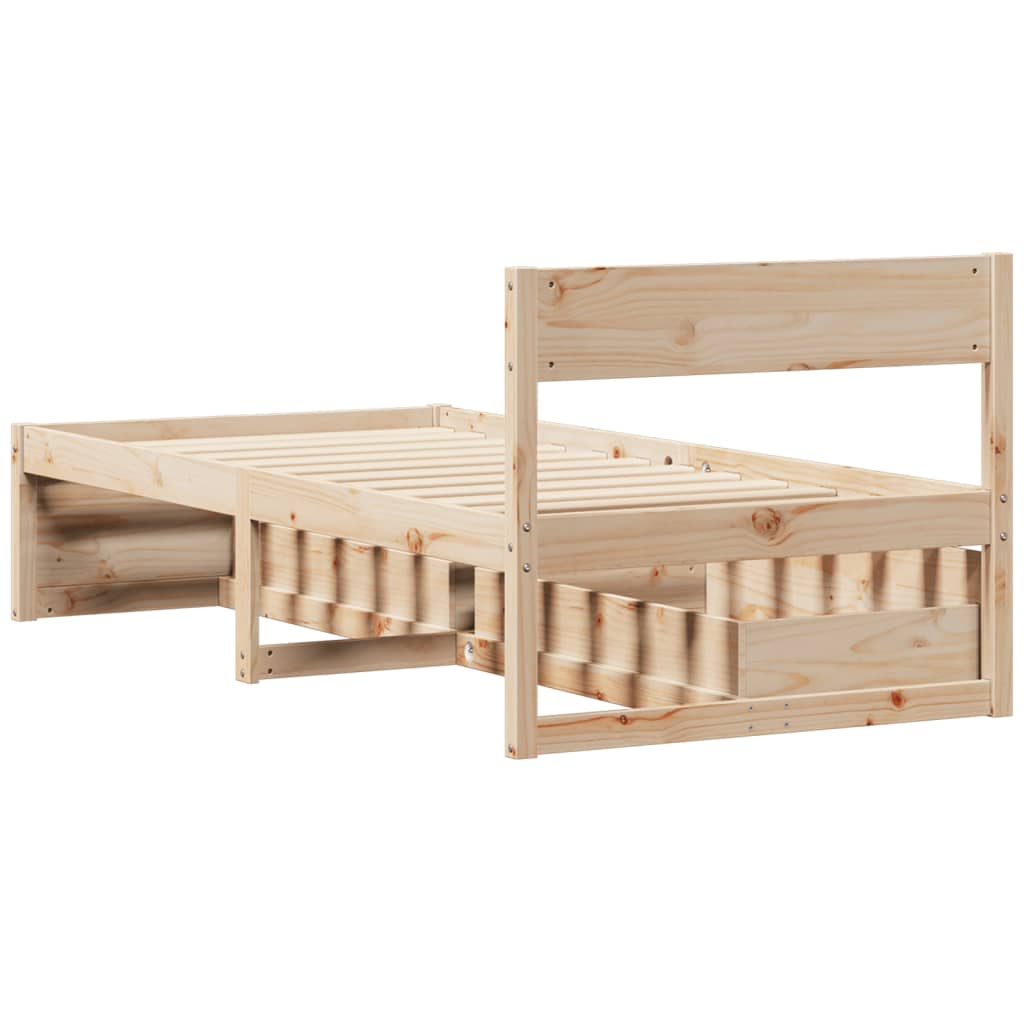 Cadre de lit sans matelas 75x190 cm bois de pin massif