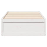 Bed frame without mattress white 100x200 cm solid pine wood