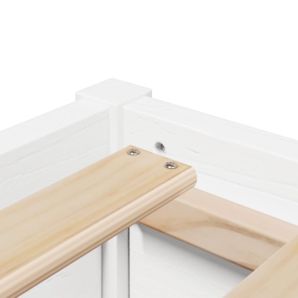 Bed frame without mattress white 100x200 cm solid pine wood