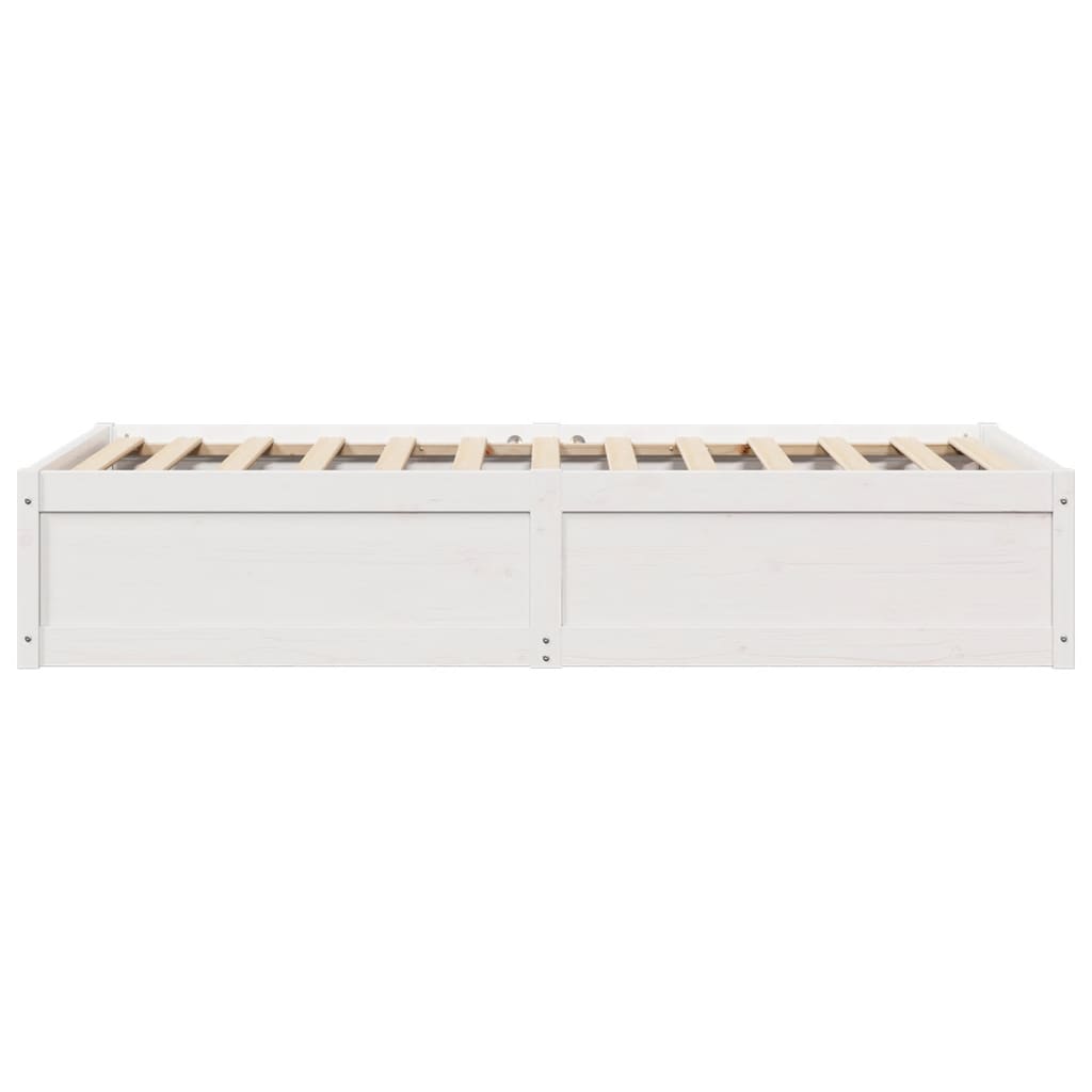 Cadre de lit sans matelas blanc 90x200 cm bois de pin massif