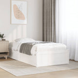 Bed frame without white mattress 90x190 cm solid pine wood