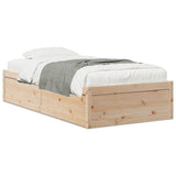 Cadre de lit sans matelas 75x190 cm bois de pin massif