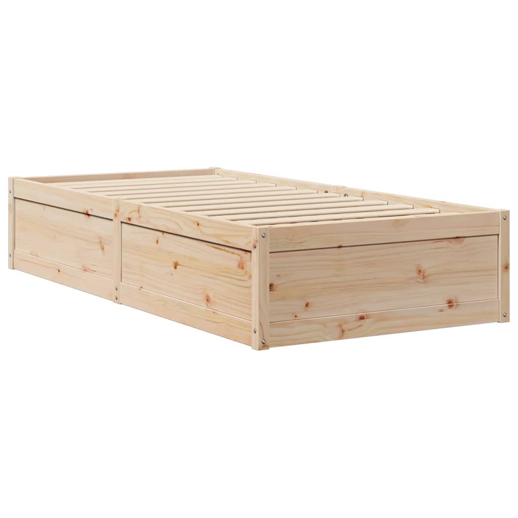 Cadre de lit sans matelas 75x190 cm bois de pin massif