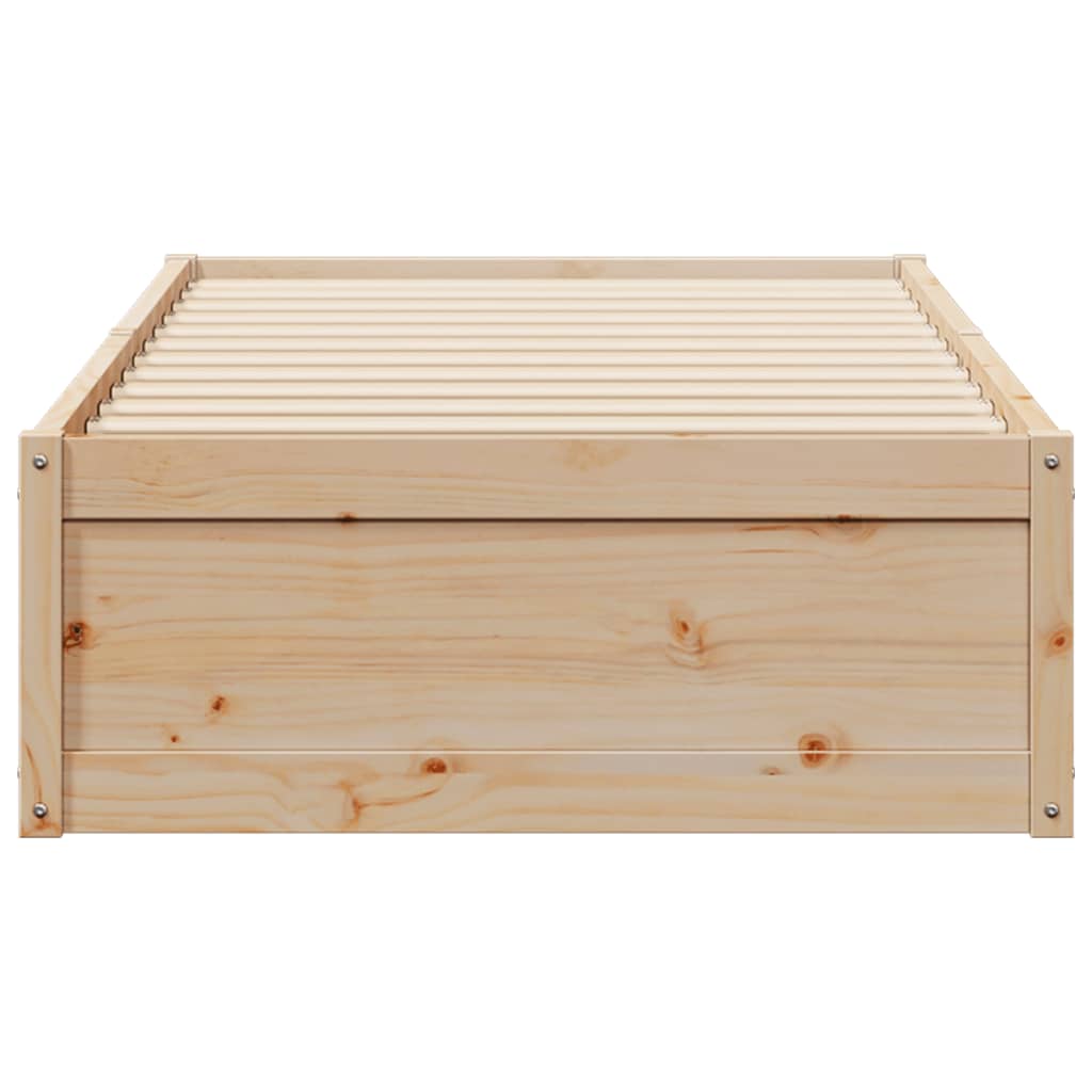 Cadre de lit sans matelas 75x190 cm bois de pin massif