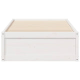 Cadre de lit sans matelas blanc 75x190 cm bois de pin massif