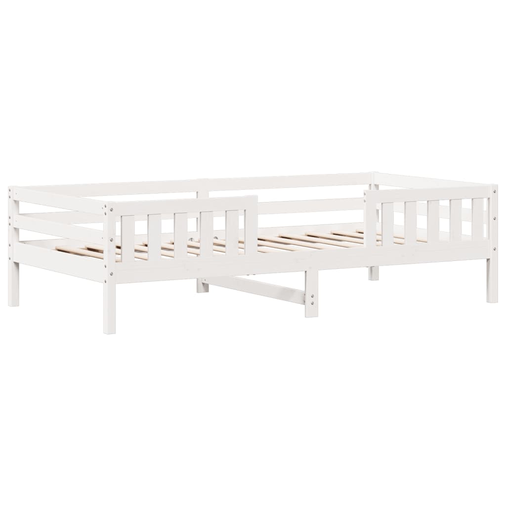 Cadre de lit sans matelas blanc 100x200 cm bois de pin massif