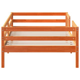 Bed frame without mattress brown wax 80x200 cm solid pine wood