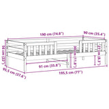 Cadre de lit sans matelas 90x190 cm bois de pin massif