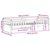 Cadre de lit sans matelas blanc 90x190 cm bois de pin massif