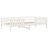 Cadre de lit sans matelas blanc 75x190 cm bois de pin massif