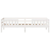 Bed frame without white mattress 75x190 cm solid pine wood