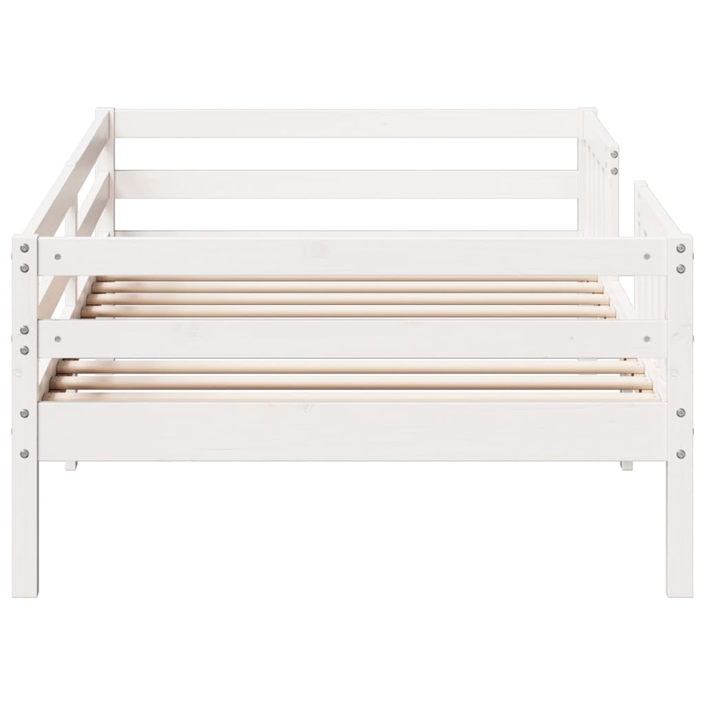 Cadre de lit sans matelas blanc 75x190 cm bois de pin massif