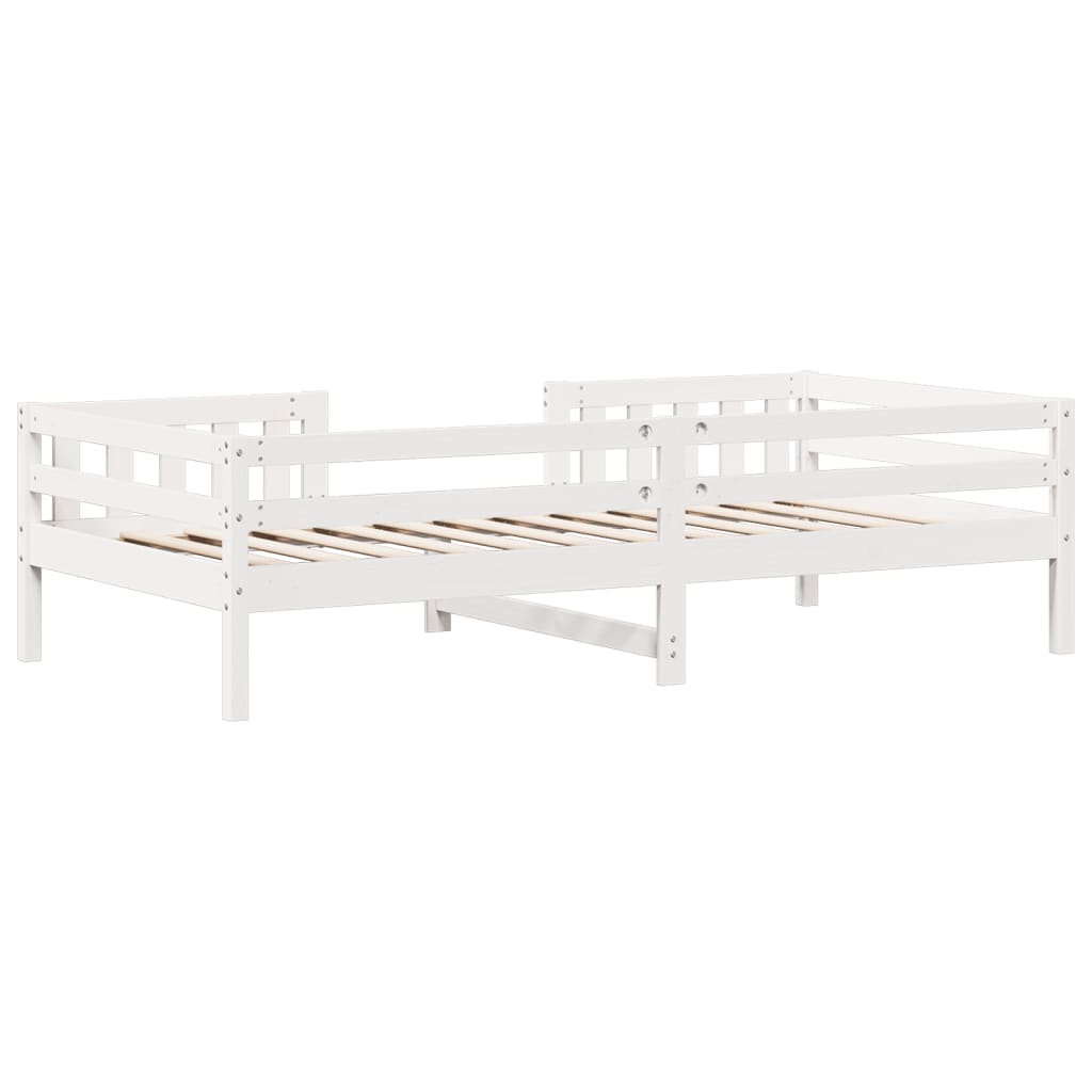 Bed frame without white mattress 75x190 cm solid pine wood