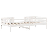 Cadre de lit sans matelas blanc 75x190 cm bois de pin massif