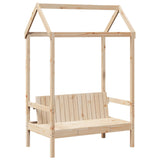 Bench with roof 117.5x70x176.5 cm solid pine wood