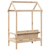 Bench with roof 117.5x70x176.5 cm solid pine wood