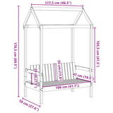 Banc avec toit 117,5x70x176,5 cm bois de pin massif