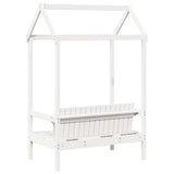 Banc avec toit blanc 117,5x70x176,5 cm bois de pin massif