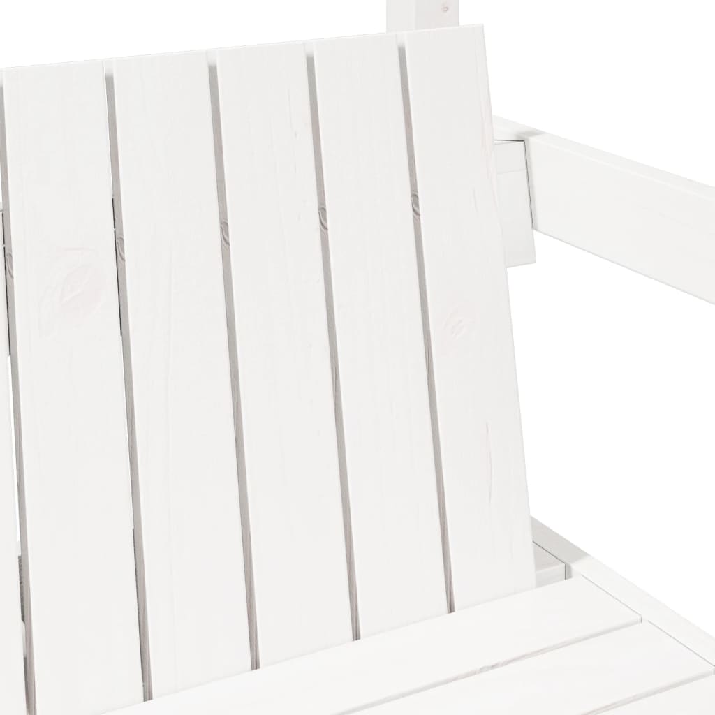 Banc avec toit blanc 117,5x70x176,5 cm bois de pin massif