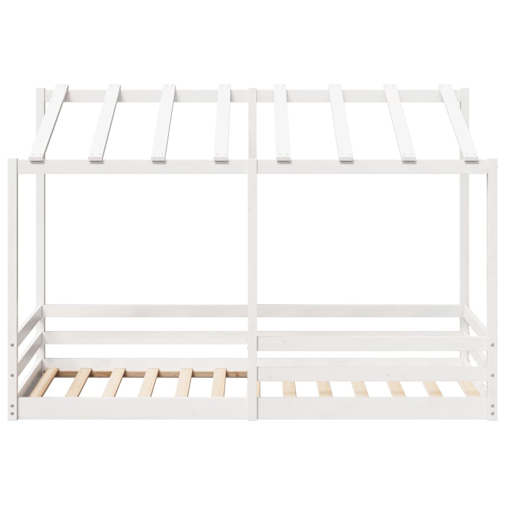 Lit pour enfants sans matelas blanc 90x200 cm bois pin massif