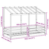 Lit pour enfants sans matelas 90x190 cm bois pin massif