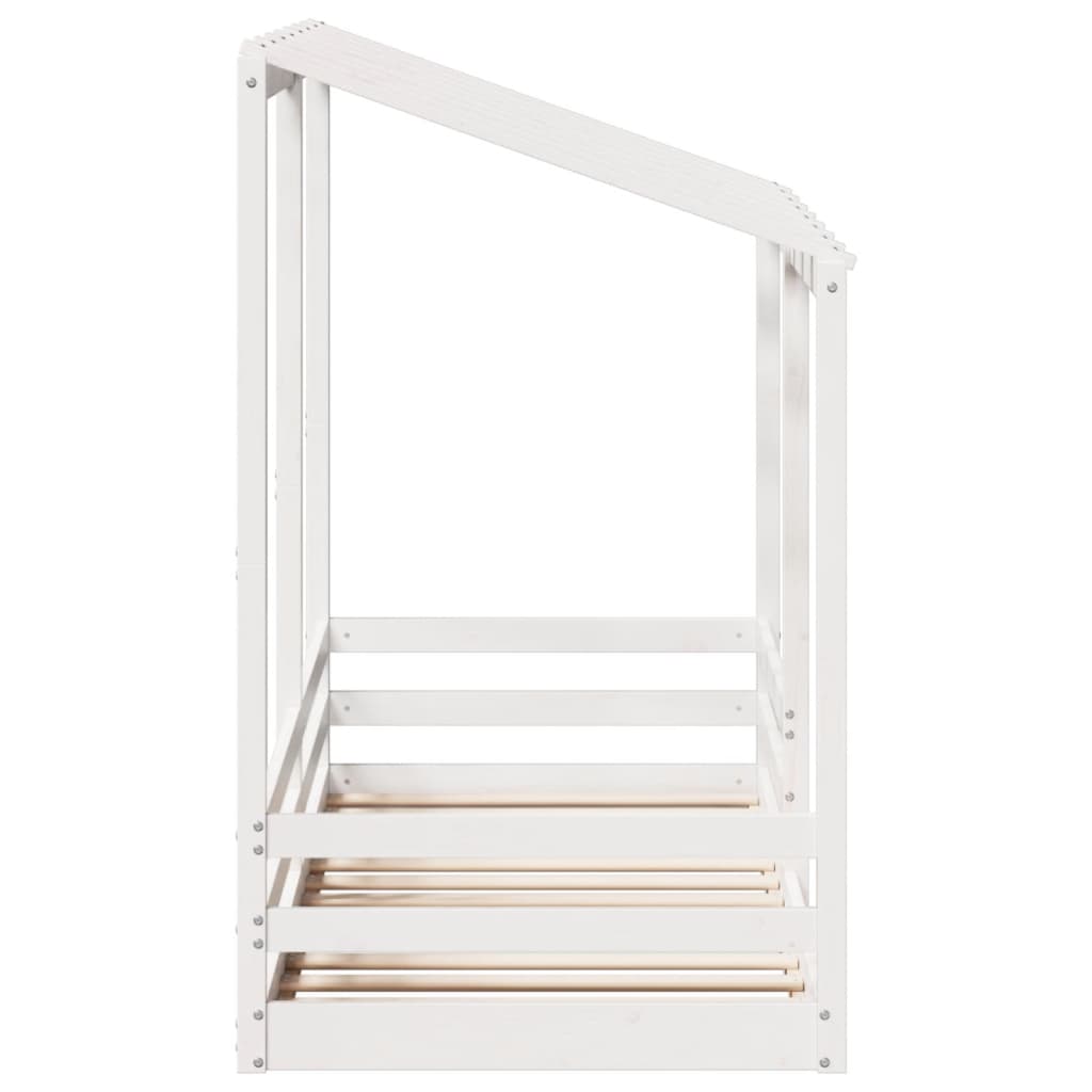 Lit pour enfants sans matelas blanc 75x190 cm bois pin massif