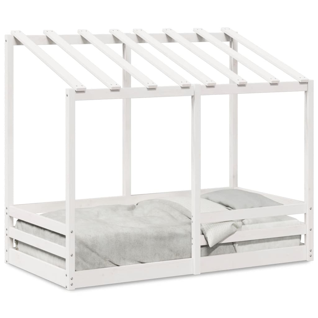 Lit pour enfants sans matelas blanc 70x140cm bois de pin massif