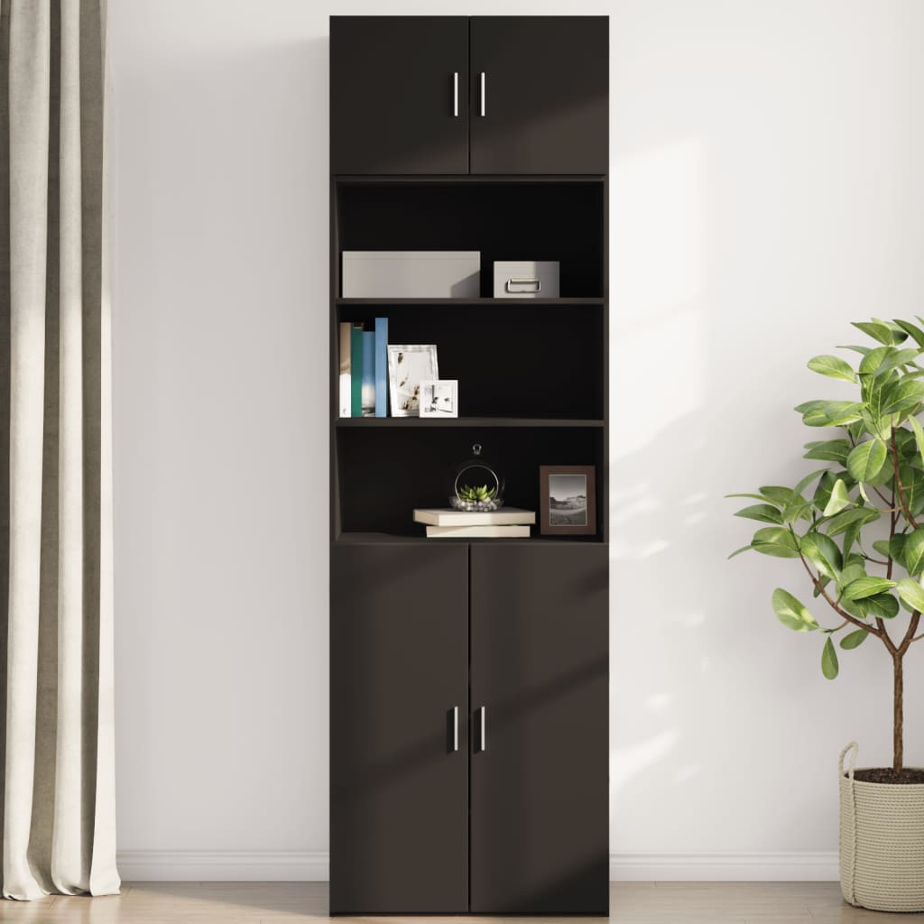 Armoire murale noir 70x42,5x40 cm bois d'ingénierie