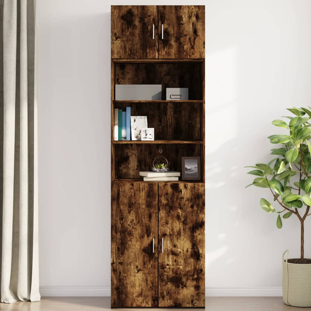 Armoire murale chêne fumé 70x42,5x40 cm bois d'ingénierie